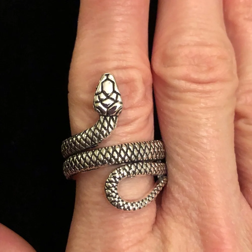 Silver Tone Snake Ring